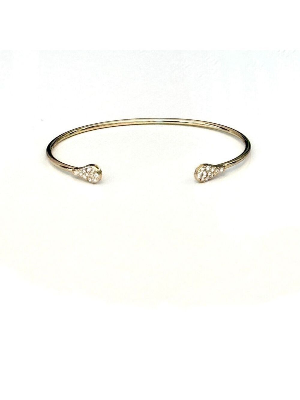 Banana Republic Gold CZ Open Cuff Bangle Bracelet NWT